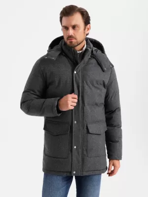 Jacke OMBRE OM-JALJ-0217 SCHWARZE MELANGE