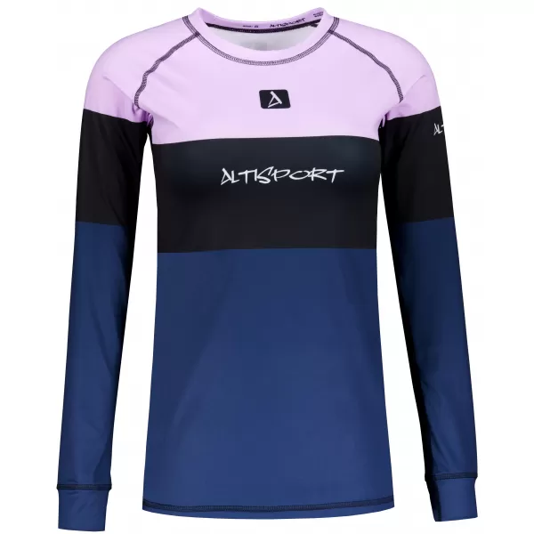  Frauenfunktionales Thermo -T -Shirt mit langen Ärmeln Premium ALTISPORT VOJ/ALW051TER01 VIOLETT/BLAU 
