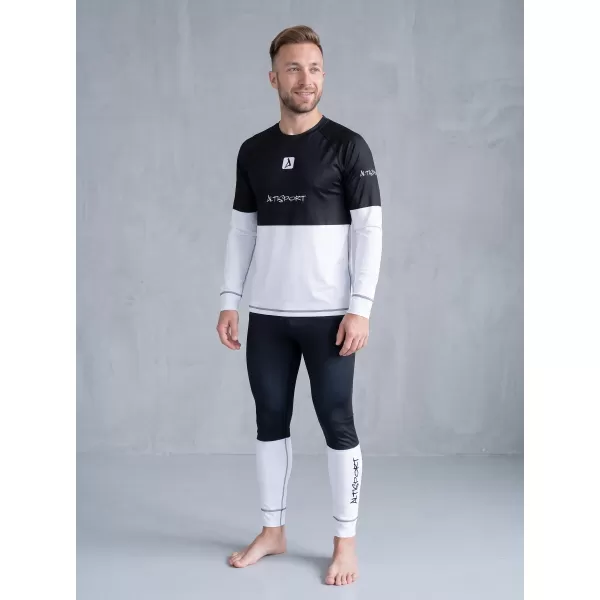  Funktionaler Term T -Shirt von Männern mit Langarmprämie ALTISPORT VOJ/ALM051TER01 SCHWARZ UND WEIß 