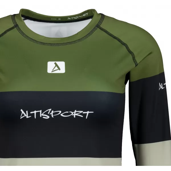  Frauenfunktionales Thermo -T -Shirt mit langen Ärmeln Premium ALTISPORT VOJ/ALW051TER01 KHAKI 