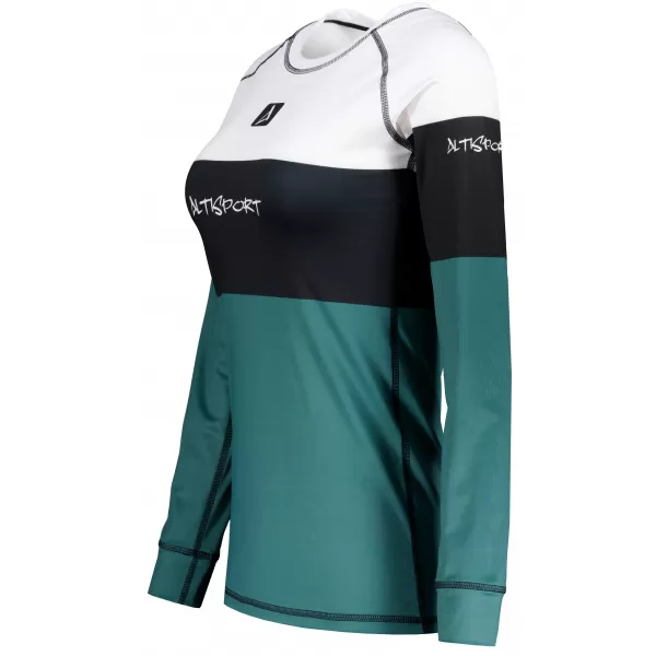  Frauenfunktionales Thermo -T -Shirt mit langen Ärmeln Premium ALTISPORT VOJ/ALW051TER01 WEIß -GREEN 