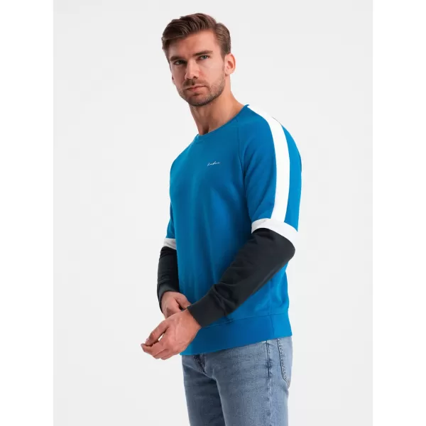  Herren Sweatshirt OMBRE OM-SSNZ-22FW-003 BLAU 