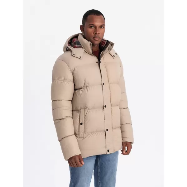  Herren Winterjacke OMBRE OM-JAHP-0205 BEIGE 