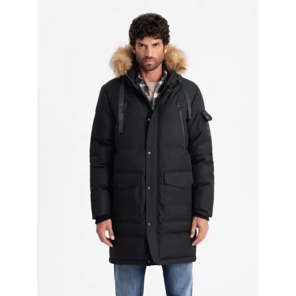  Herren Winterjacke OMBRE OM-JALJ-0182 SCHWARZ 