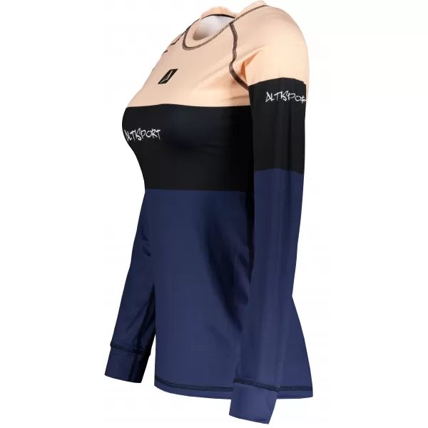  Frauenfunktionales Thermo -T -Shirt mit langen Ärmeln Premium ALTISPORT VOJ/ALW051TER01 ORANGE/BLAU 