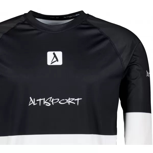  Funktionaler Term T -Shirt von Männern mit Langarmprämie ALTISPORT VOJ/ALM051TER01 SCHWARZ UND WEIß 