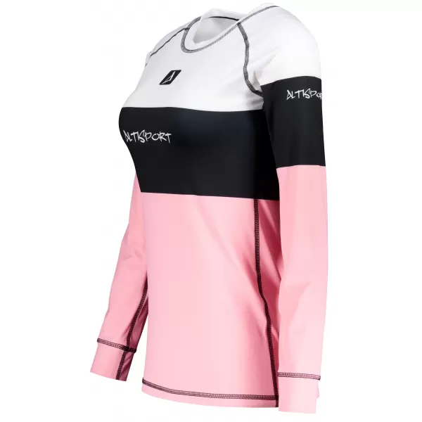  Frauenfunktionales Thermo -T -Shirt mit langen Ärmeln Premium ALTISPORT VOJ/ALW051TER01 WEIß -PINK 
