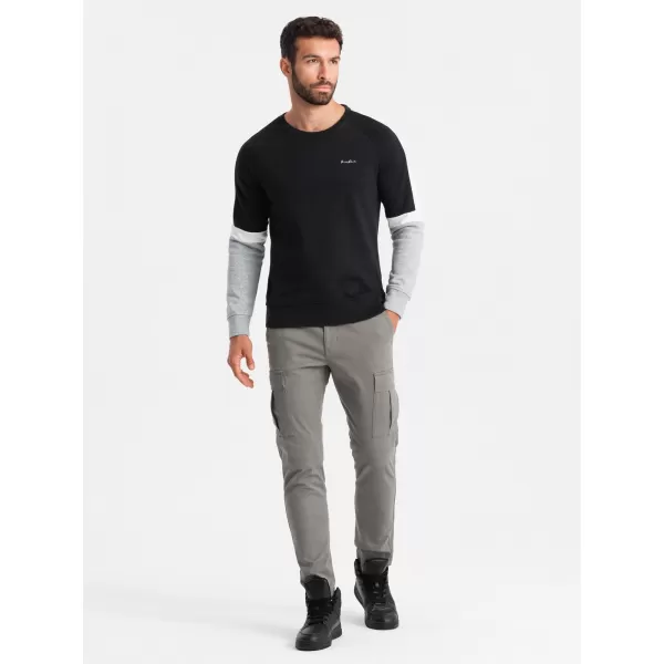  Herren -Sweatshirt OMBRE OM-SSNZ-22FW-003 SCHWARZ 