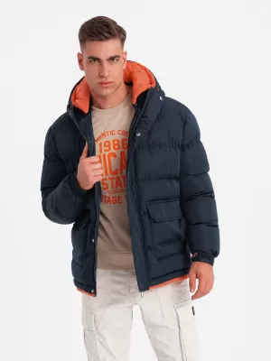 Herren Winterjacke OMBRE OM-JAHP-0208 MARINEBLAU