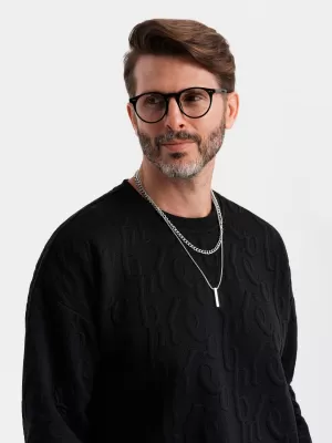 Herren -Sweatshirt OMBRE OM-SSNZ-0164 SCHWARZ