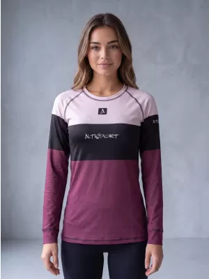 Frauenfunktionales Thermo -T -Shirt mit langen Ärmeln Premium ALTISPORT VOJ/ALW051TER01 BURGUND
