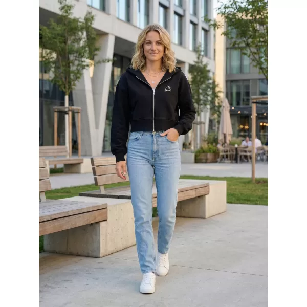  Kurzes übergroßes Sweatshirt von Frauen ALTISPORT BYB/ALW056BY237 SCHWARZ 