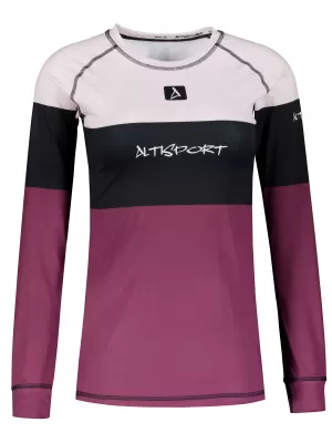 Frauenfunktionales Thermo -T -Shirt mit langen Ärmeln Premium ALTISPORT VOJ/ALW051TER01 BURGUND