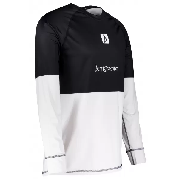 Funktionaler Term T -Shirt von Männern mit Langarmprämie ALTISPORT VOJ/ALM051TER01 SCHWARZ UND WEIß 