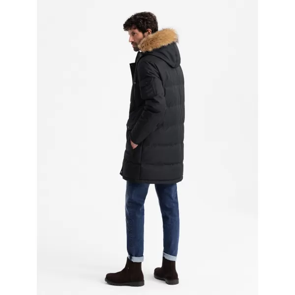  Herren Winterjacke OMBRE OM-JALJ-0182 SCHWARZ 
