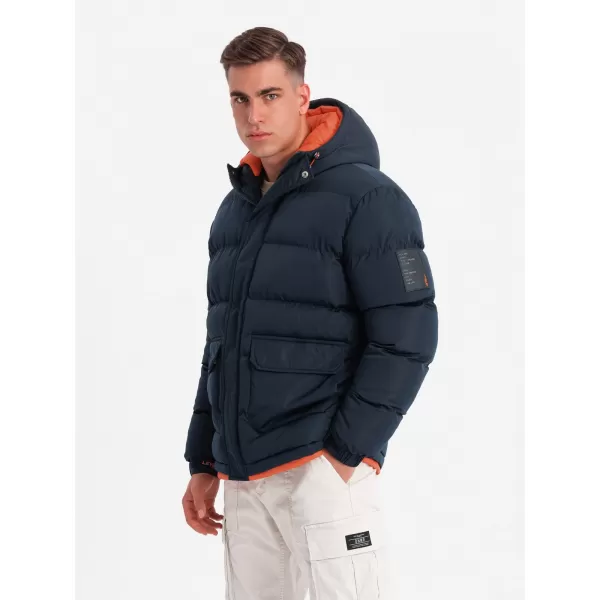  Herren Winterjacke OMBRE OM-JAHP-0208 MARINEBLAU 