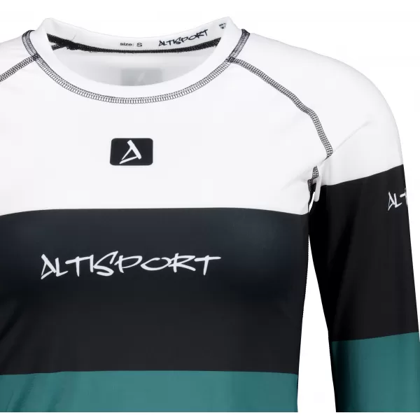  Frauenfunktionales Thermo -T -Shirt mit langen Ärmeln Premium ALTISPORT VOJ/ALW051TER01 WEIß -GREEN 
