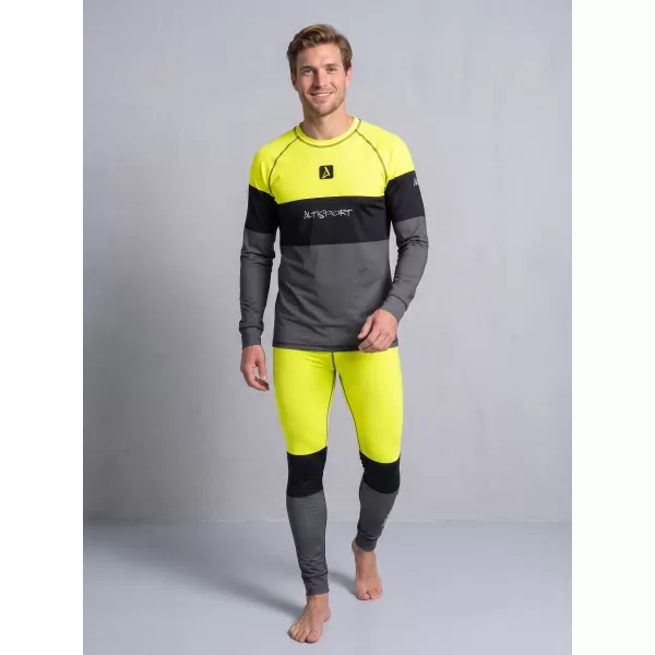 Die funktionelle Thermohosen für Männer Premium ALTISPORT VOJ/ALM051TER02 NEONGELB/GRAU 