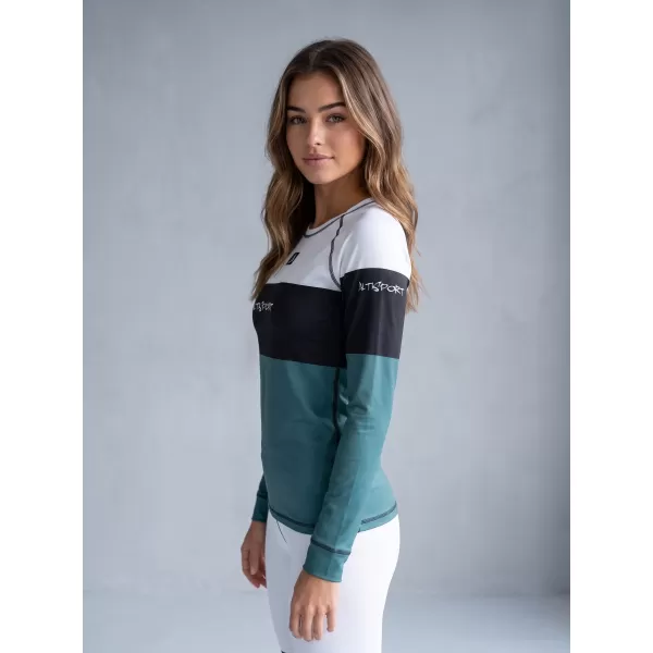  Frauenfunktionales Thermo -T -Shirt mit langen Ärmeln Premium ALTISPORT VOJ/ALW051TER01 WEIß -GREEN 