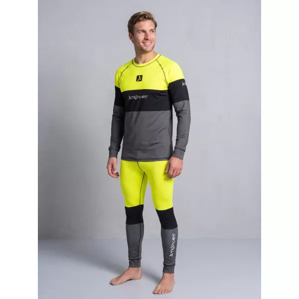  Die funktionelle Thermohosen für Männer Premium ALTISPORT VOJ/ALM051TER02 NEONGELB/GRAU 