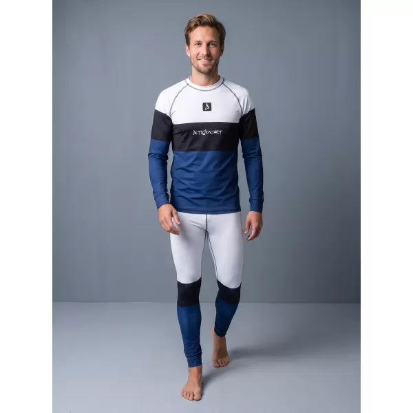  Funktionaler Term T -Shirt von Männern mit Langarmprämie ALTISPORT VOJ/ALM051TER01 WEIß -BLAU 