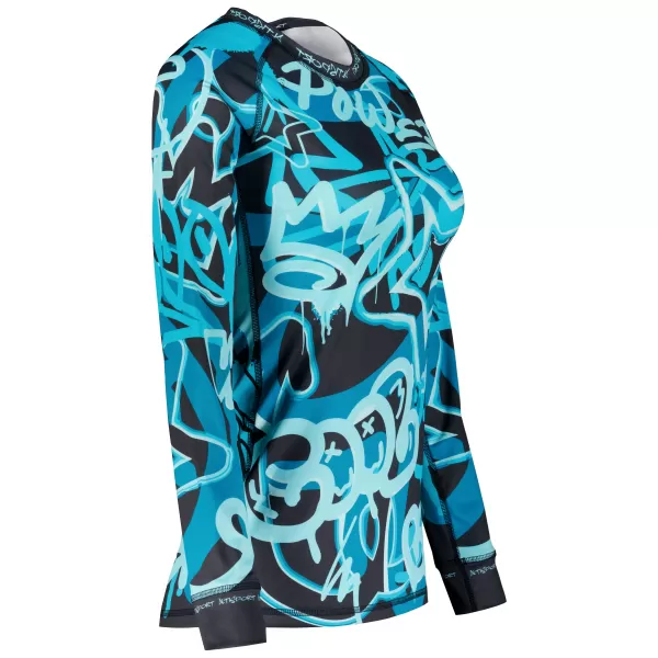  Frauenfunktionales Thermo -T -Shirt mit langen Ärmeln Premium ALTISPORT VOJ/ALW054TER01 SCHWARZ -BLUE 