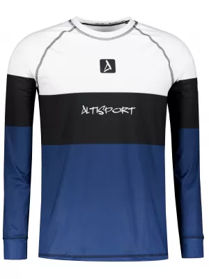 Funktionaler Term T -Shirt von Männern mit Langarmprämie ALTISPORT VOJ/ALM051TER01 WEIß -BLAU