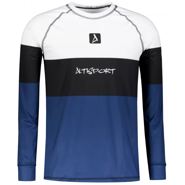  Funktionaler Term T -Shirt von Männern mit Langarmprämie ALTISPORT VOJ/ALM051TER01 WEIß -BLAU 