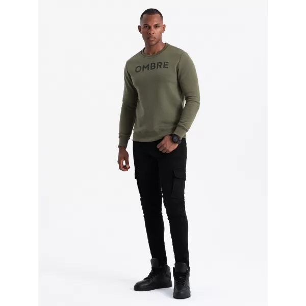  Herren -Sweatshirt OMBRE OM-SSPS-0181 DUNKLE OLIVE 