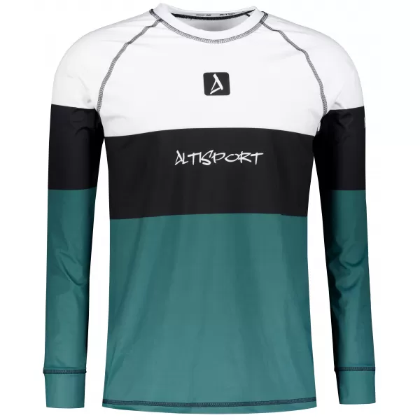  Funktionaler Term T -Shirt von Männern mit Langarmprämie ALTISPORT VOJ/ALM051TER01 WEIß -GREEN 