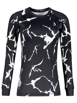 Frauenfunktionales Thermo -T -Shirt mit langen Ärmeln Premium ALTISPORT VOJ/ALW052TER01 SCHWARZ