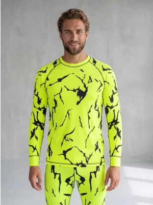 Funktionaler Term T -Shirt von Männern mit Langarmprämie ALTISPORT VOJ/ALM052TER01 NEONGRÜN