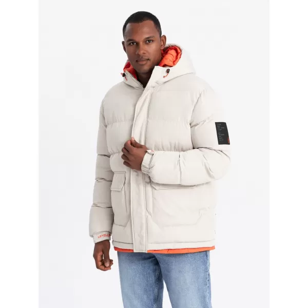  Herren Winterjacke OMBRE OM-JAHP-0208 ASCHE 