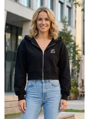 Kurzes übergroßes Sweatshirt von Frauen ALTISPORT BYB/ALW056BY237 SCHWARZ