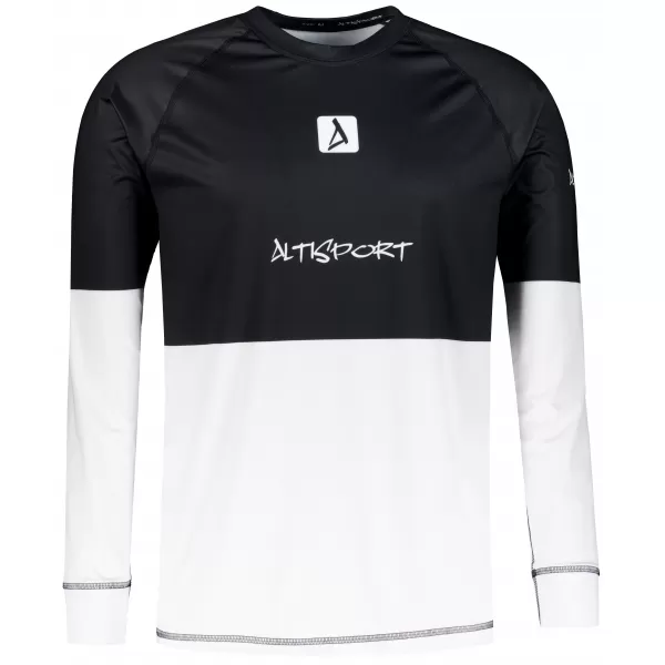  Funktionaler Term T -Shirt von Männern mit Langarmprämie ALTISPORT VOJ/ALM051TER01 SCHWARZ UND WEIß 