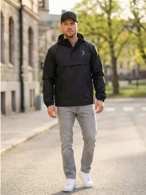 Herrenwindjacke über dem Kopf ALTISPORT BYB/ALM002B3162 SCHWARZ