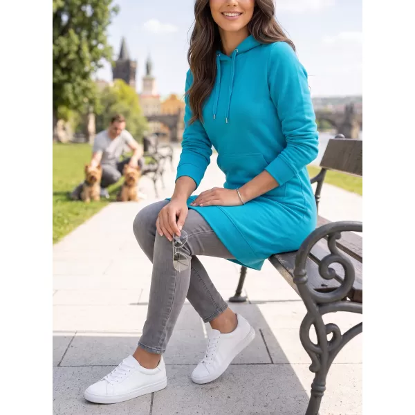  Ladies 'verlängertes Sweatshirt ALTISPORT NoPrint NP/ALW914 TÜRKIS 
