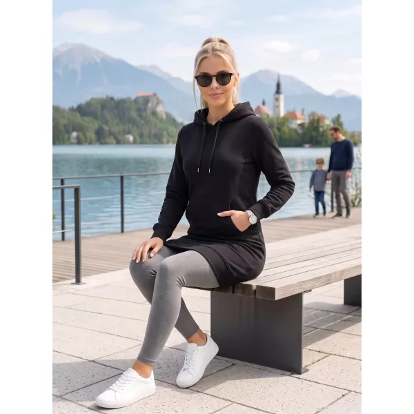  Ladies 'verlängertes Sweatshirt ALTISPORT NoPrint NP/ALW914 SCHWARZ 