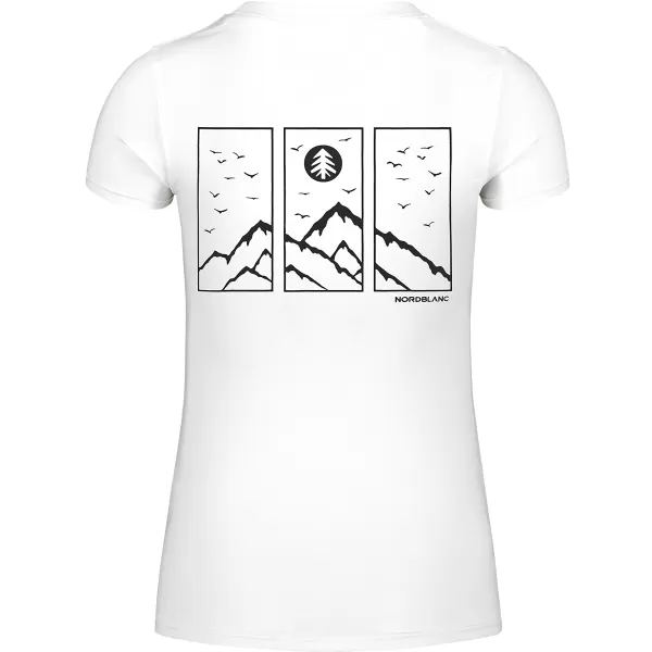  Damen-T-Shirt aus Baumwolle NORDBLANC WINDOWS NBFLT8145 WEIß 