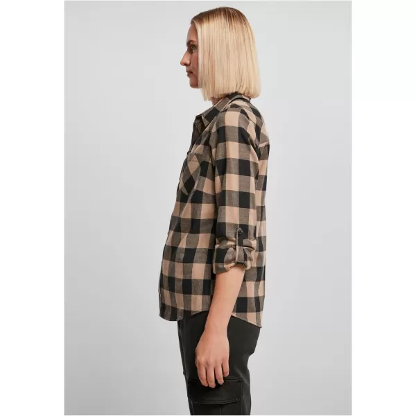  Hemd URBAN CLASSICS TB1280 SCHWARZ/WEICHES TAUPE 