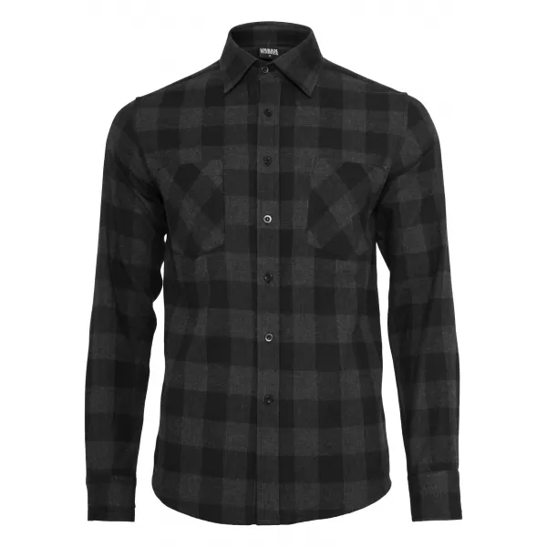  Hemd URBAN CLASSICS TB297 SCHWARZ/HOLZKOHLE 