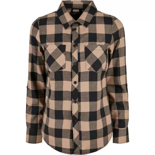  Hemd URBAN CLASSICS TB1280 SCHWARZ/WEICHES TAUPE 