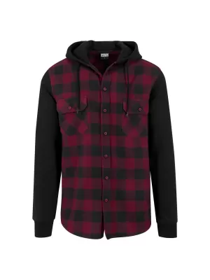Hemd URBAN CLASSICS TB513 SCHWARZ/BURGUNDER/SCHWARZ
