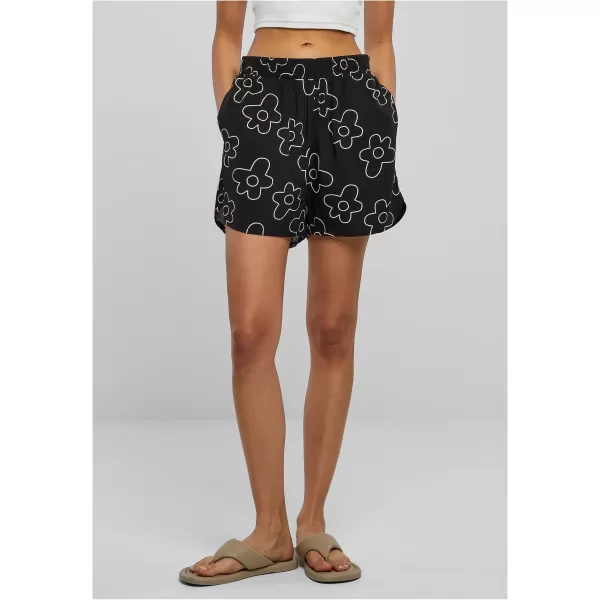  Damenshorts URBAN CLASSICS TB3435 SCHWARZE BLUME 