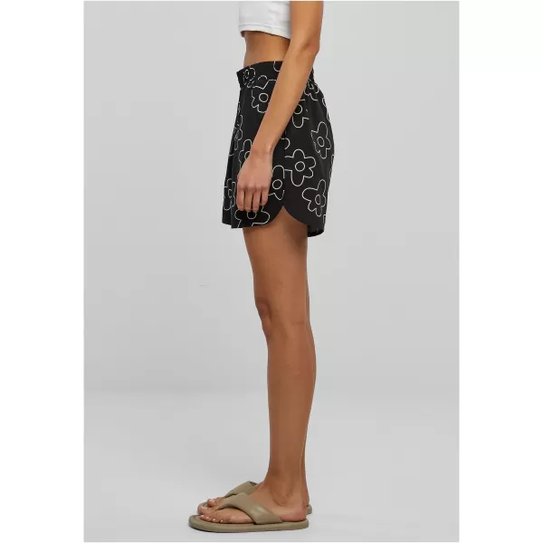  Damenshorts URBAN CLASSICS TB3435 SCHWARZE BLUME 