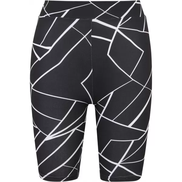  Damenshorts URBAN CLASSICS TB4346A GEOMETRISCHES SCHWARZ/SCHWARZ   2er-Pack 
