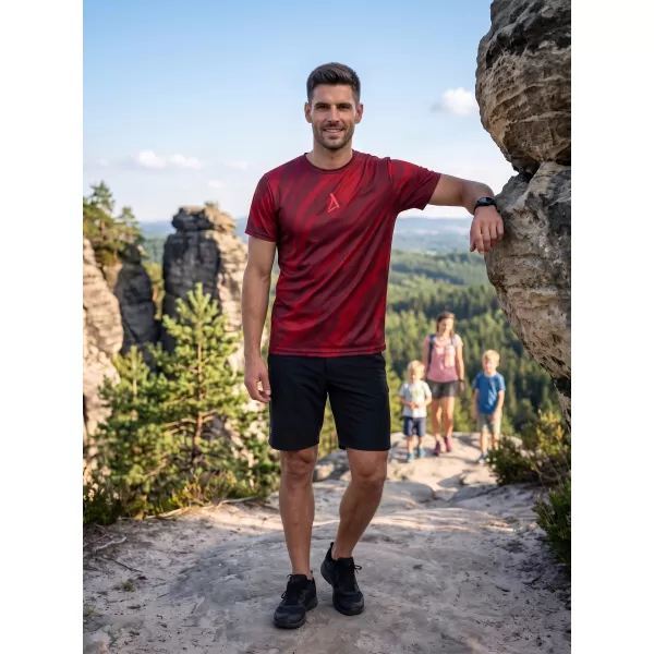  Männer funktionaler T -Shirt Premium ALTISPORT VOJ/ALM072TR01 WEINROT 