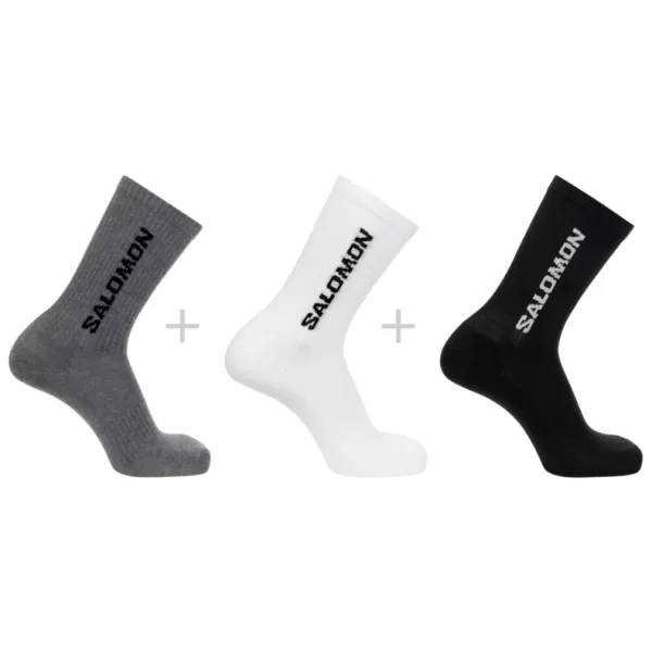  Socken SALOMON EVERYDAY CREW 3-PACK LC2086200 SCHWARZ/WEIß/HONIGGRAU MELIERT 