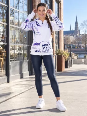 Frauen -Sweatshirt bei Reißverschlussprämie ALTISPORT VOJ/ALW064MI02 WEIß -VIOLETT