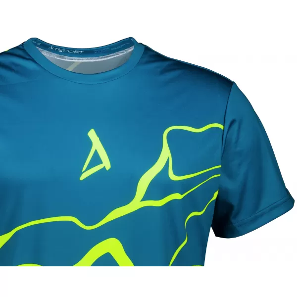  Männer funktionaler T -Shirt Premium ALTISPORT VOJ/ALM073TR01 MARINE-FLUO GELB 